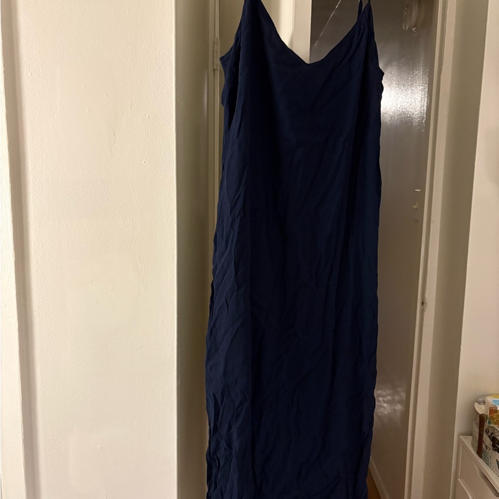 Elegant Navy Blue Slip Dress
